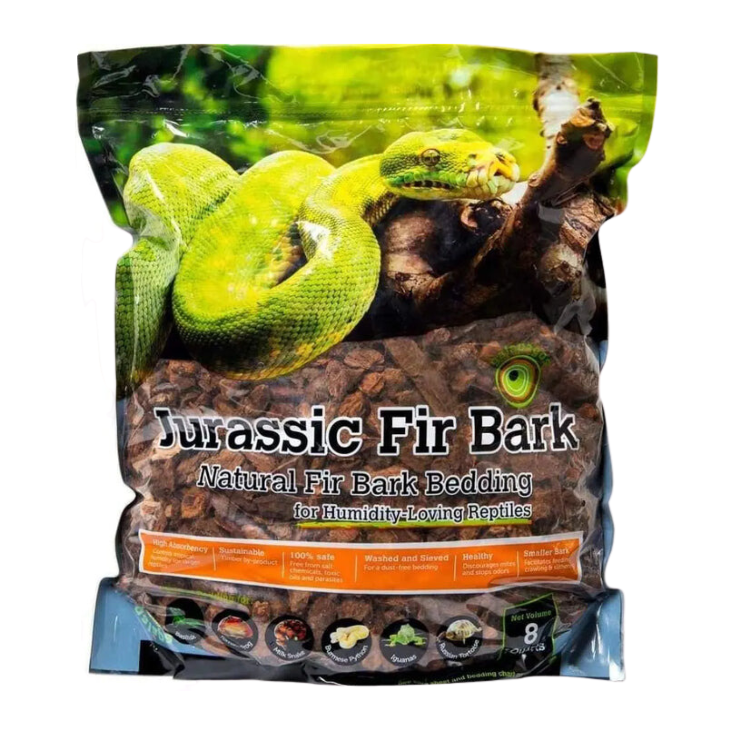 Galapagos Jurassic Fir Bark Natural Fir Bark Bedding Substrate Brown 8 qt