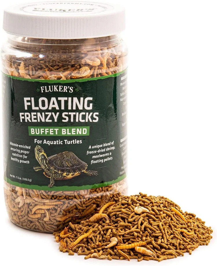 Fluker's Buffet Blend Aquatic Turtles Floating Frenzy Sticks Freeze Dried Food